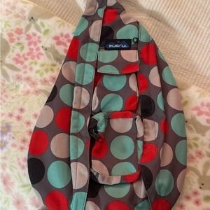 Kavu Kids Sling Bag - Red, Blue, Gray Polka Dots